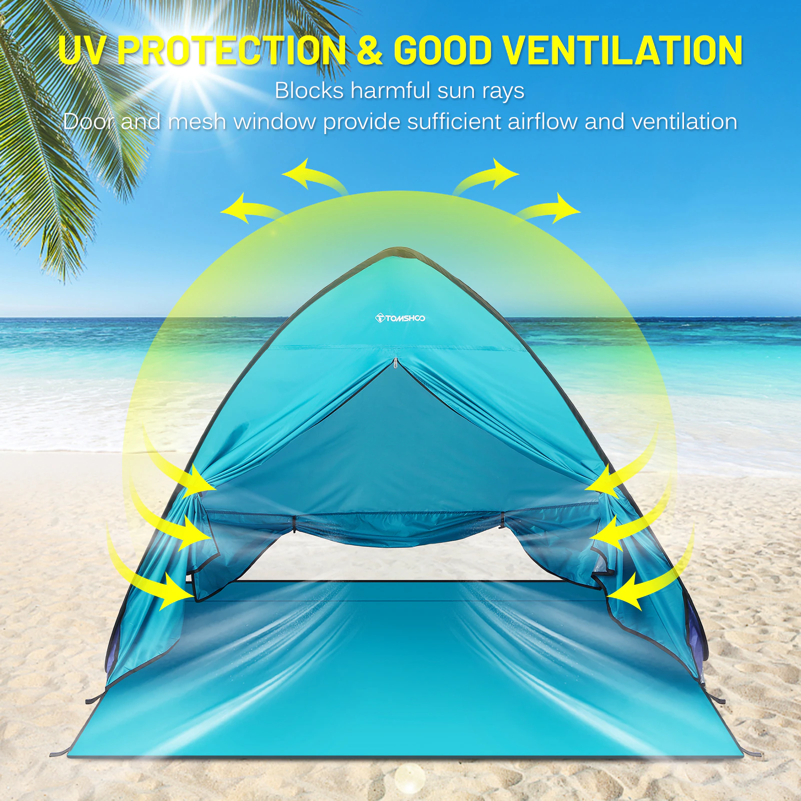Cheap Goat Tents Outdoor Camping Automatic Instant Pop Up Beach Tent Lightweight Shade Sun Shelter Tent Canopy Cabana with Carry Bag   